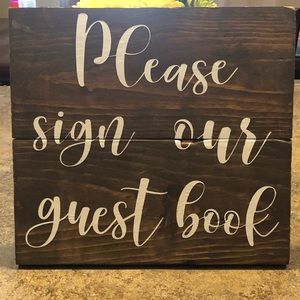Rustic wedding sign 12” Please sign our guest book